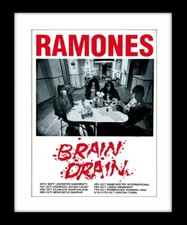 RAMONES Brain Drain Cool  UK Tour PUNK   Retro Poster Mounted Framed FREE POST