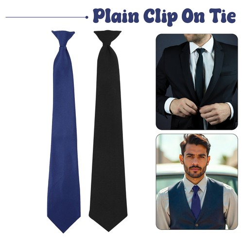 Plain clip tie mens - tie,