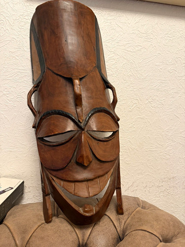 Hand carved wooden tribal - carved,