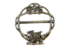 Welsh dragon scarf ring pewter - scarf,