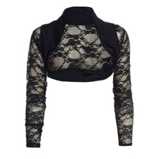 Ladies Stretchy Lace Cropped