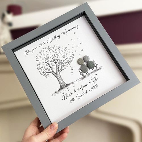 Personalised pebble art 25th - personalised,
