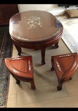 Solid Rosewood traditional Chinese style coffee table + Tempered Glass