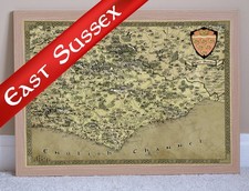 East Sussex Fantasy Map Print, A3, A2, A1 Brighton Poster, Geeky Nerdy Art Gift