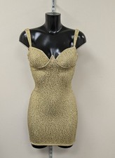 Ladies OH POLLY Gold Embellished Mini Sleeveless Dress Size 8 - CG G38