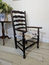 Georgian Wavy Ladderback Country ArmchairFREE POSTAGE 
