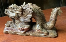 Fabulous Well Detailed Hand-carved Wooden Statue Of A Chinese Dragon