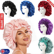 Hair Wrap Bonnet Silk Satin Cap Sleep Head Night Hat Care Women Long Turban Uk