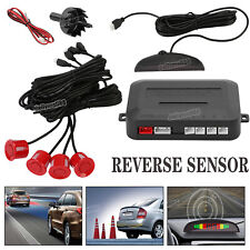 4x Red Parking Sensors Car Reverse Backup Rear Radar Alert System Buzzer KIT