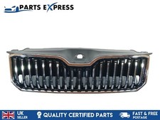 SKODA SUPERB 2015 - 2020 OE FRONT BUMPER UPPER CENTER GRILLE WITH CHROME TRIM