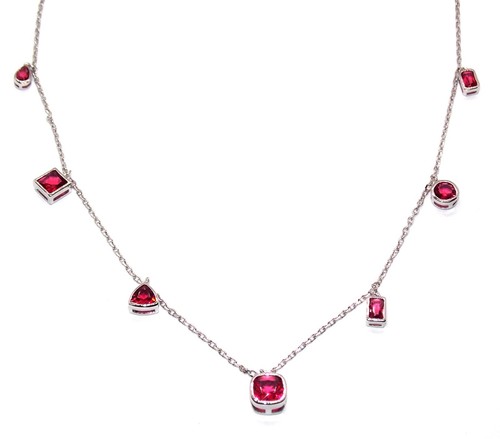Silver ruby 95ct necklace - ruby, 3.95ct