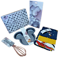 Disney Mickey Mouse TABLE PLACE MATS TEA TOWELS Cake baking tin WHISK cutter NEW
