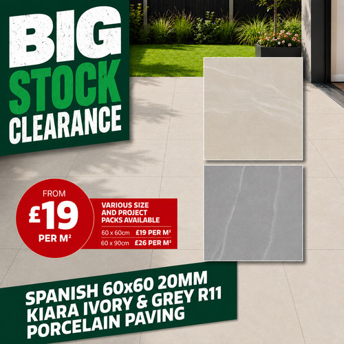 Porcelain paving grey 20mm - porcelain,