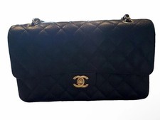 Chanel Classic Flap Medium Black Caviar Gold Hardware With Card,dust Bag And Box