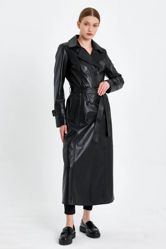 Women pure black - black, leather