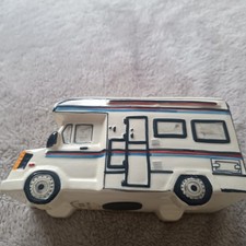 Hand painted ceramic mercedes campervan money box
