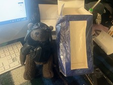 Teddy bear heritage collections Atlas biker chocolate  bear in dress ,in box