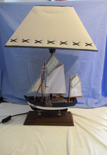 Sailing Ship Table Lamp Full Working Order, Blue and White, VGC - **SALE**SALE**