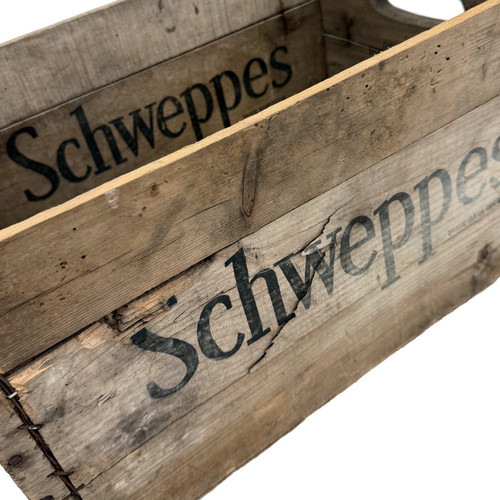 Vintage schweppes wooden crate - vintage,