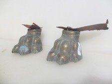 Victorian Brass Trough Planter Feet Tank Antique Old Georgian Lion Paws Base