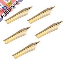 5pcs 35 x 6mm Replace Fountain Pen Nibs 0.5mm Medium Fine Nib Iridium Tip Gold c
