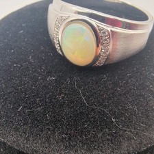 925 Sterling Silver Opal Ring