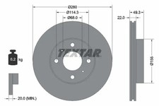 2x Brake disc internally vented 92109300 TEXTAR for NISSAN 200SX PRIMERA
