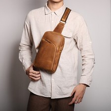 Men's Retro Leather Sling Bag