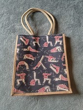 Seasalt Jute hessian shopping tote Bag Sailors Blue Red white