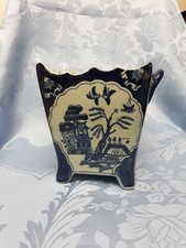 Vintage Rare Square Chinese Qianlong Flower Pot Whit Two Handles 