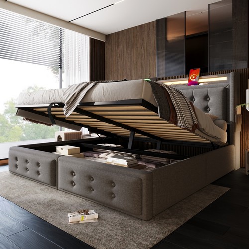 4ft6 double ottoman bed frame - double,