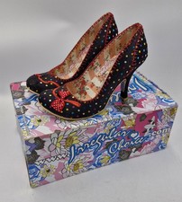 Irregular Choice Black Polka Dot Scottie Heeled Shoes Size EU 38 UK 5