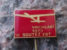 1973 Czechoslovakia 3rd Scale Model Glider Flying Competition Aircraft Pin Badge