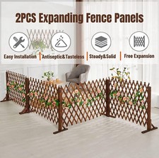 2Pack Expanding Wood Fence Panels/ Pet/ Baby Gate, Extendable Indoor/Outdoor
