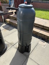 Slimline 100Litre Water Butt Kit with Stand, Tap, and Rainwater Diverter 