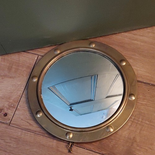 Vintage porthole convex mirror - vintage,