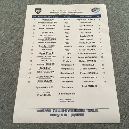 Toulouse olympique leeds - olympique, v