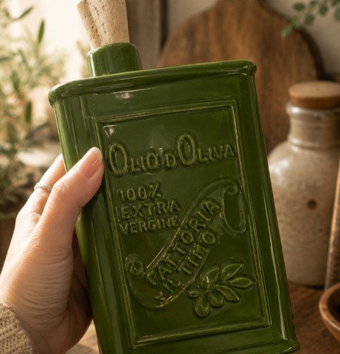 Green olive oil - green, ceramic