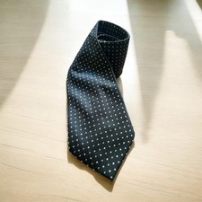 THOMAS NASH Black Silver 100% Polyester Tie  Very Good Condition