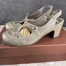 Argila Women's Grey Block Heel Mary T Bar Sling Backs UK 5 EU 38 - VGC