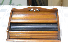 Antique Wooden pen writing box desk top  stationary pen & ink storage Vintage