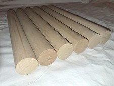 6 x Tulipwood Dowels, 38.1mm x 350mm, Precision Machined & Sanded.