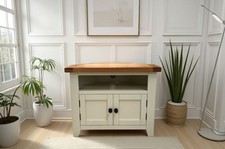 Cotswold White Oak Corner TV Unit For Screens Up To 38 | Painted TV Stand Unit