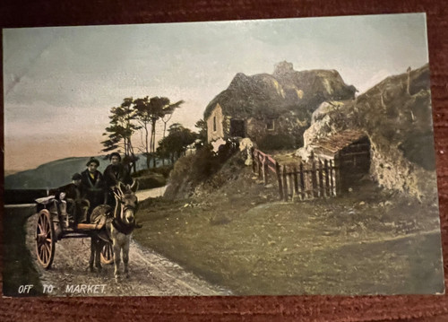 Antique postcard irish donkey - antique,