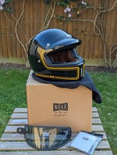 NEXX XG100 Devon Motorcycle Full Face Helmet, Peak + Visor, Size S, Black & Gold