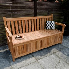 Teak Storage Bench, Fully