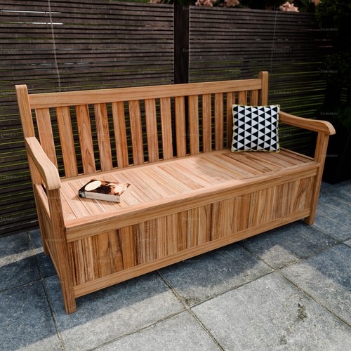 Teak storage bench fully - teak, bench,