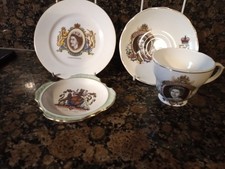 Queen Elizabeth Coronation Shelley plate, Paragon pin tray  Mayfair cup & saucer