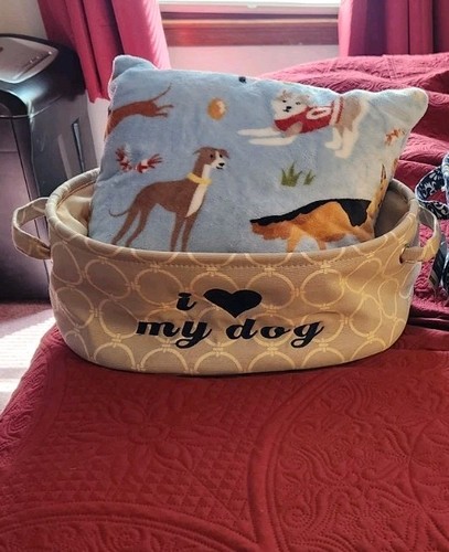 Ashland dog bed with throw - dog,