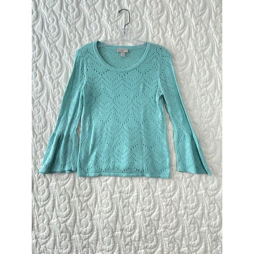 Loft sweater bell sleeves aqua - sweater,